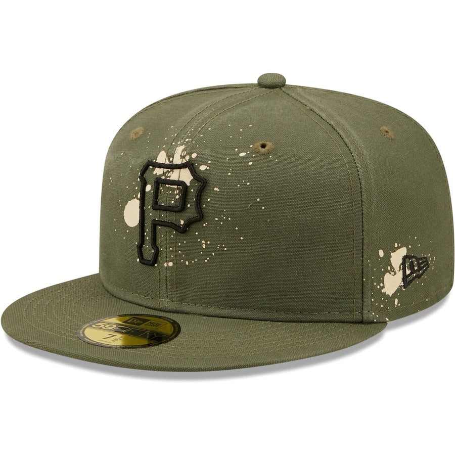 New Era Pittsburgh Pirates Olive Splatter 59FIFTY Fitted Hat