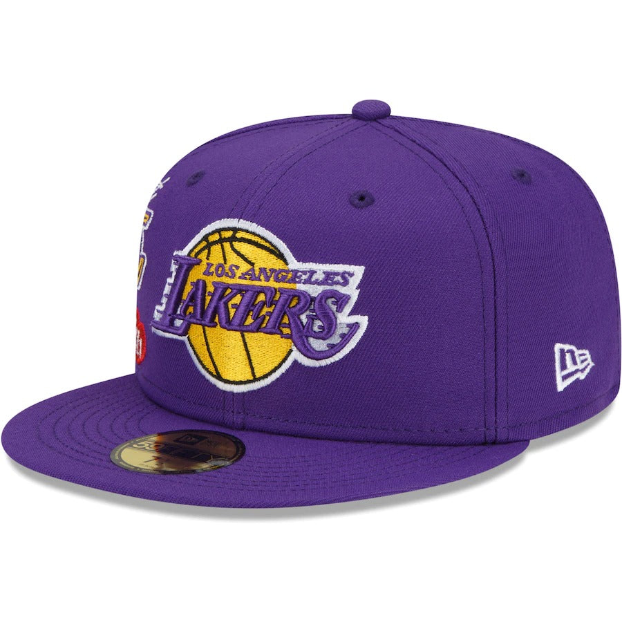 New Era Los Angeles Lakers Purple City Cluster 59FIFTY Fitted Hat