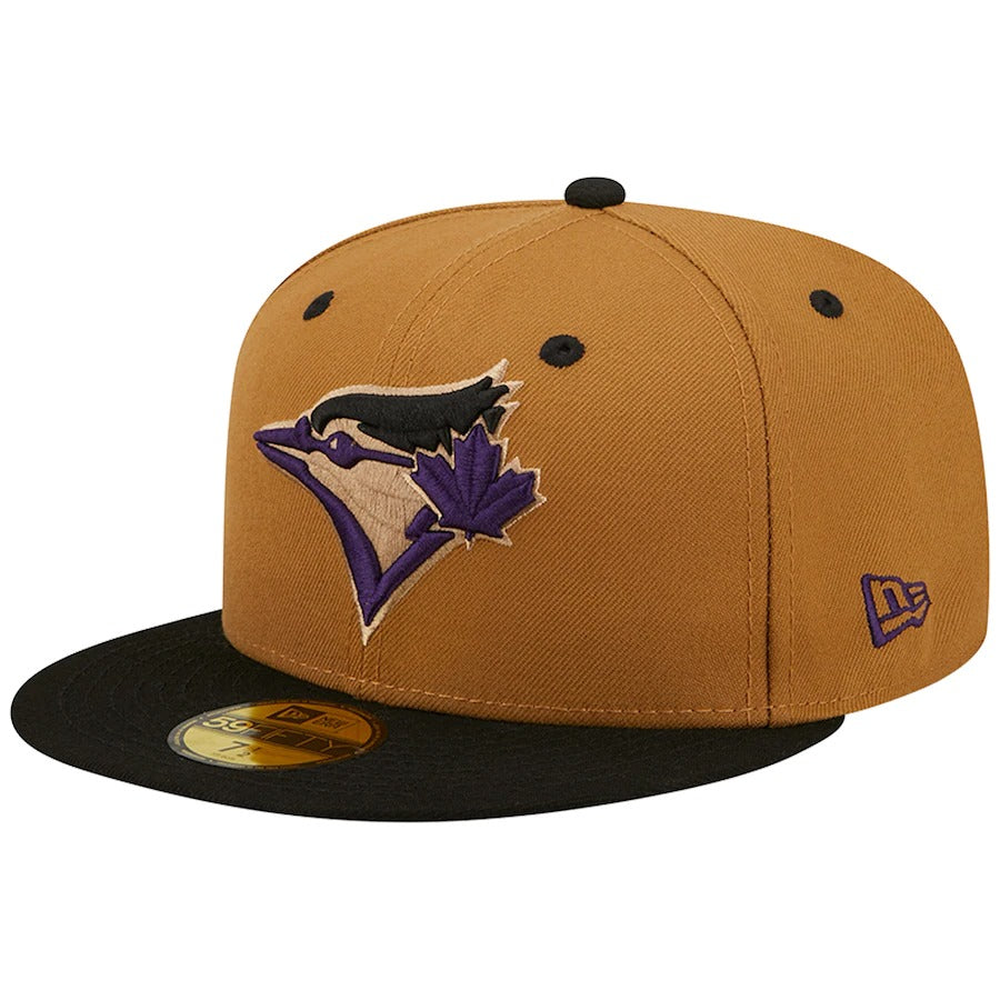 New Era Toronto Blue Jays Tan/Black Rogers Centre Purple Undervisor 59FIFTY Fitted Hat