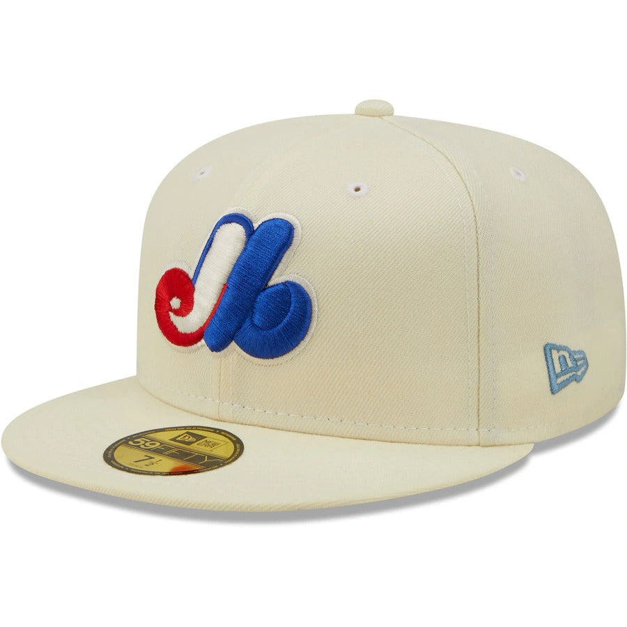 New Era Montreal Expos Cream Olympic Stadium Stade Olympique Chrome Alternate Undervisor 59FIFTY Fitted Hat