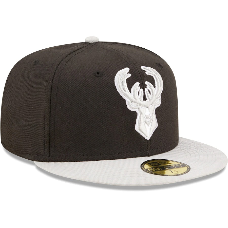 New Era Milwaukee Bucks Black/Gray Two-Tone Color Pack 59FIFTY Fitted Hat