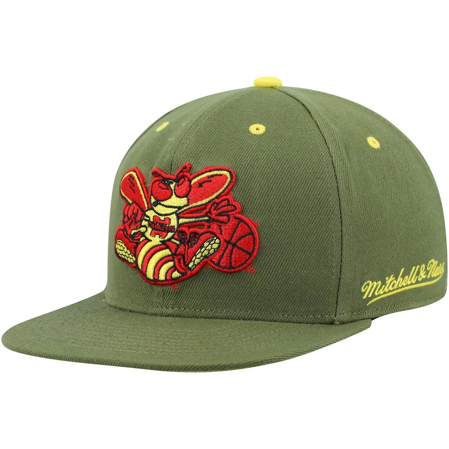 Mitchell & Ness x Lids Charlotte Hornets Olive 50th Anniversary Hardwood Classics Dusty Fitted Hat