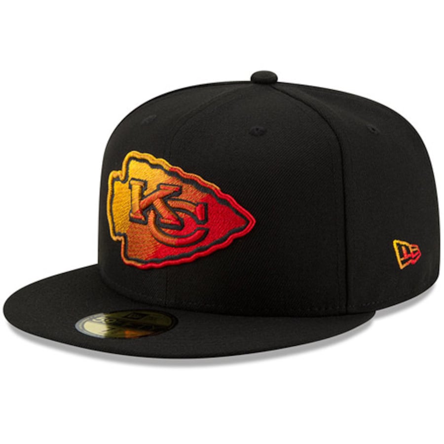 New Era Black Kansas City Chiefs Color Dim 59FIFTY Fitted Hat