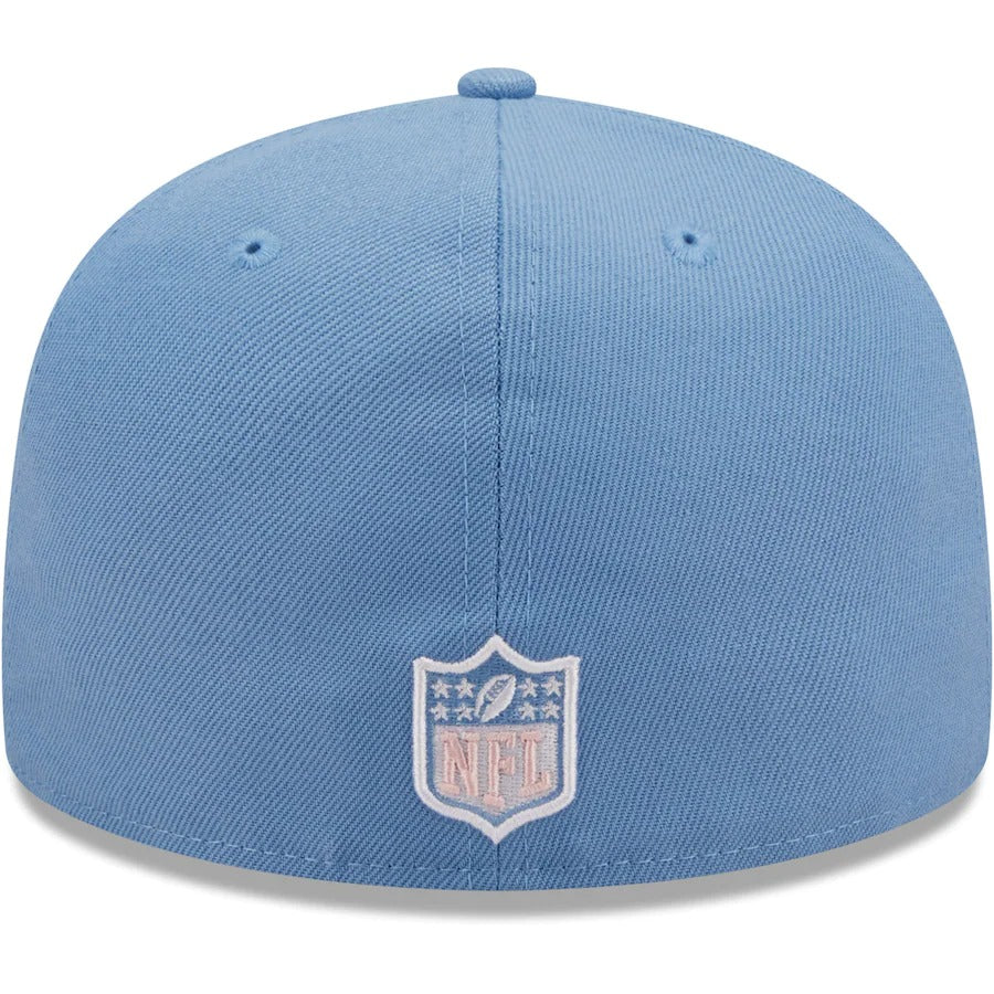New Era San Francisco 49ers Light Blue 5x Super Bowl Champions Pink Undervisor 59FIFTY Fitted Hat