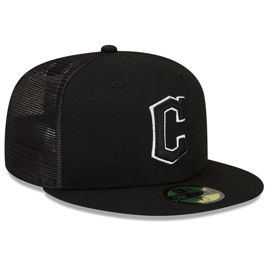New Era Cleveland Guardians Black 2022 Batting Practice 59FIFTY Fitted Hat