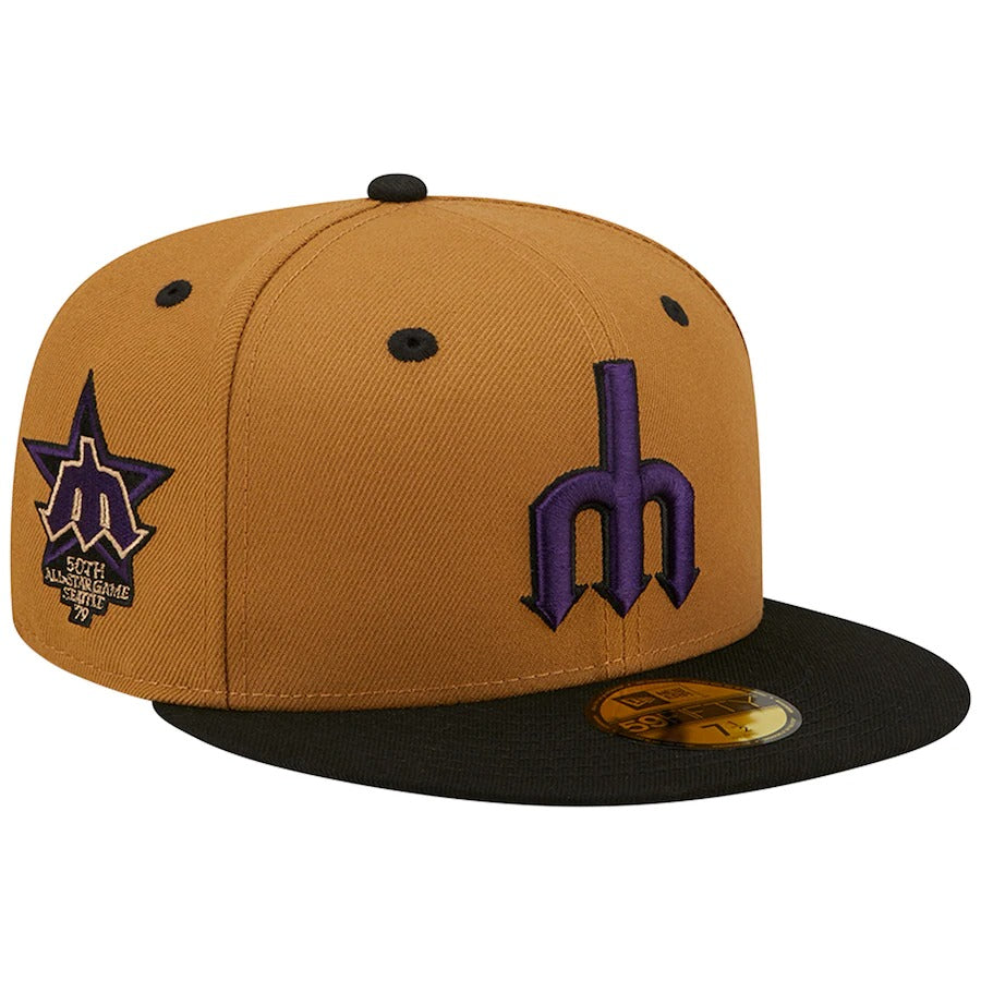 New Era Seattle Mariners Tan 1979 MLB All-Star Game Purple Undervisor 59FIFTY Fitted Hat