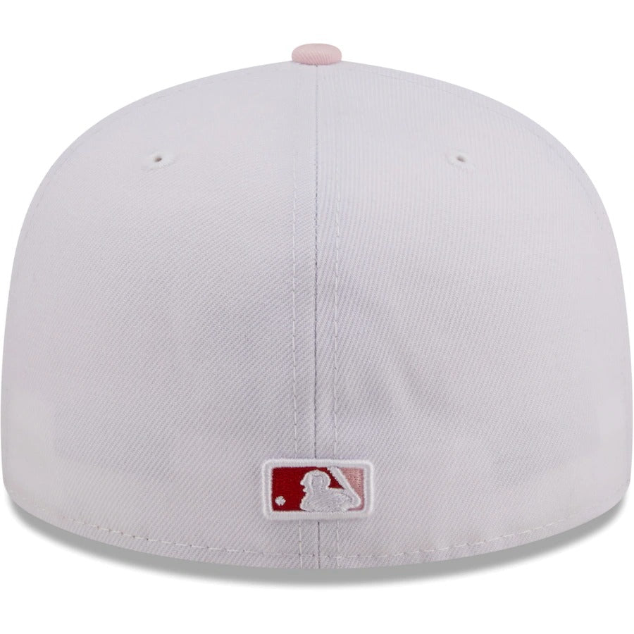 New Era Atlanta Braves White/Pink Scarlet Undervisor 59FIFTY Fitted Hat