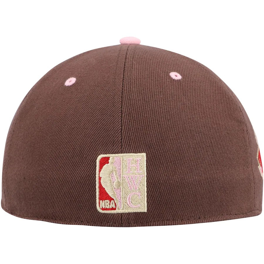 Mitchell & Ness Boston Celtics Brown NBA Draft Hardwood Classics Brown Sugar Bacon Fitted Hat