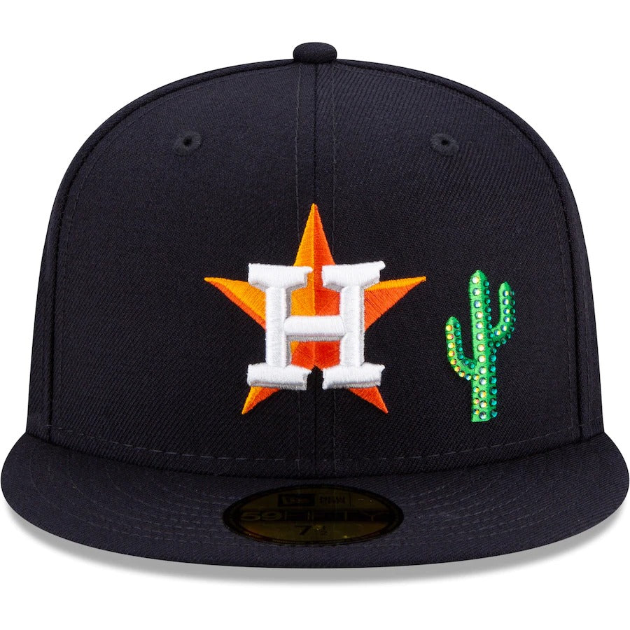 New Era Navy Houston Astros Crystal Icons Rhinestone 59FIFTY Fitted Hat