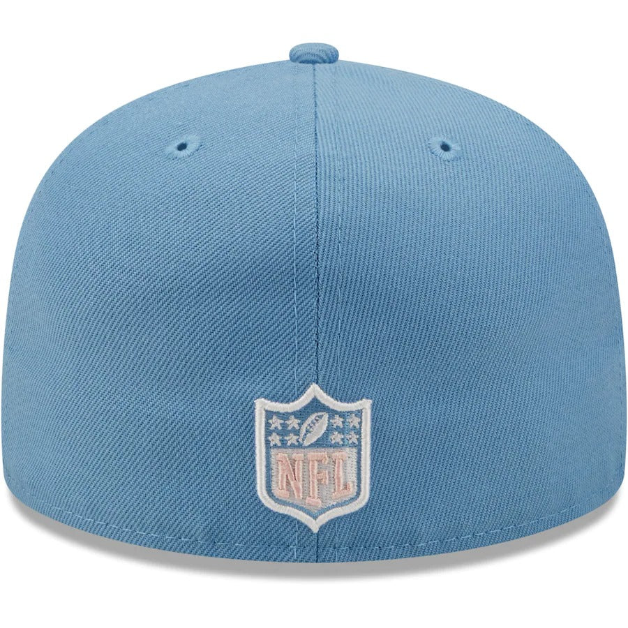 New Era Houston Oilers Light Blue 1994 Pro Bowl Gridiron Classics Pink Undervisor 59FIFTY Fitted Hat