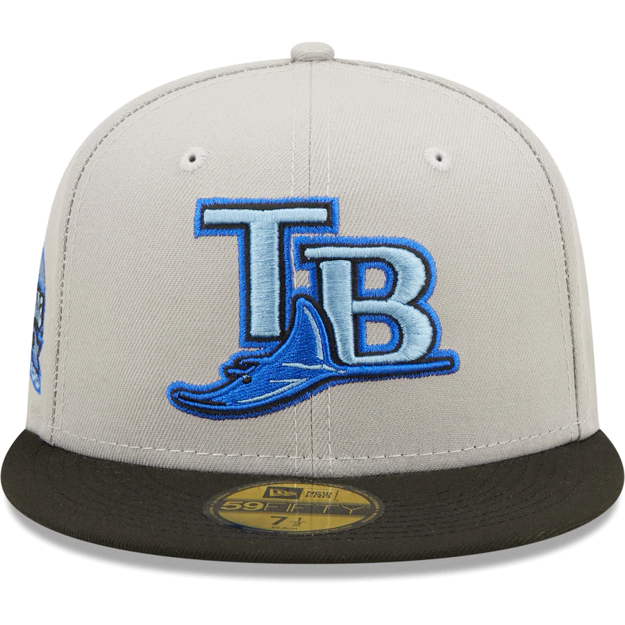 New Era Tampa Bay Rays Tropicana Field Gray/Black Blue Undervisor 2022 59FIFTY Fitted Hat