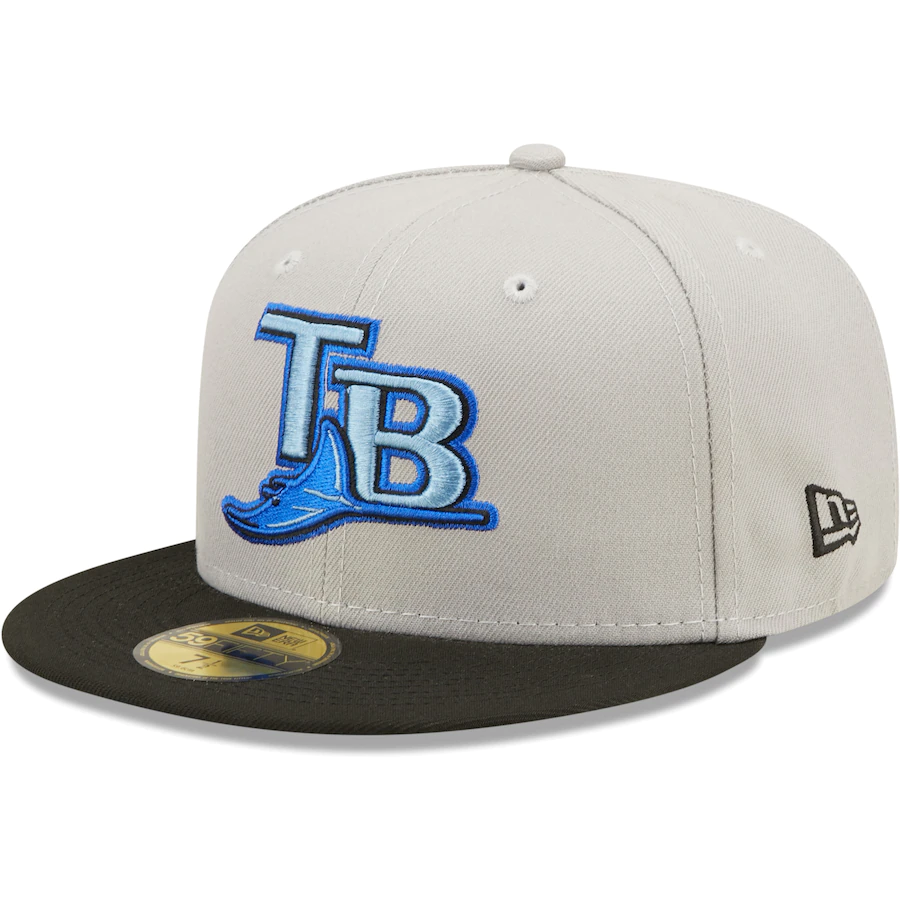 New Era Tampa Bay Rays Tropicana Field Gray/Black Blue Undervisor 2022 59FIFTY Fitted Hat