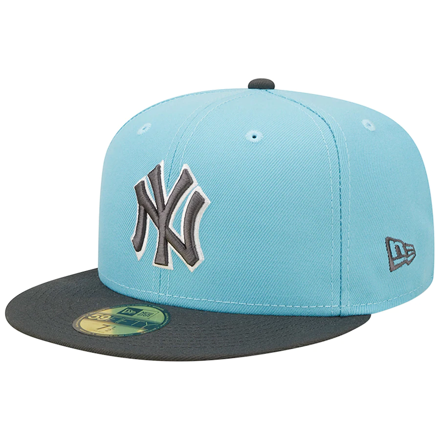 New Era Light Blue/Charcoal New York Yankees Two-Tone Color Pack 59FIFTY Fitted Hat