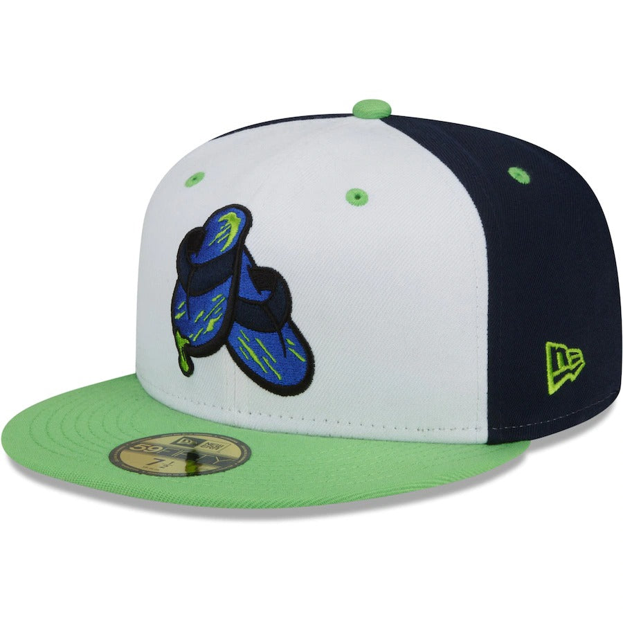 New Era Durham Bulls White/Navy Shower Shoes Theme Night 59FIFTY Fitted Hat