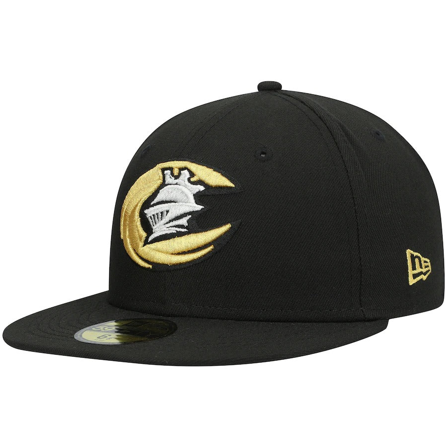 New Era Charlotte Knights Black Authentic Collection Team Home 59FIFTY Fitted Hat
