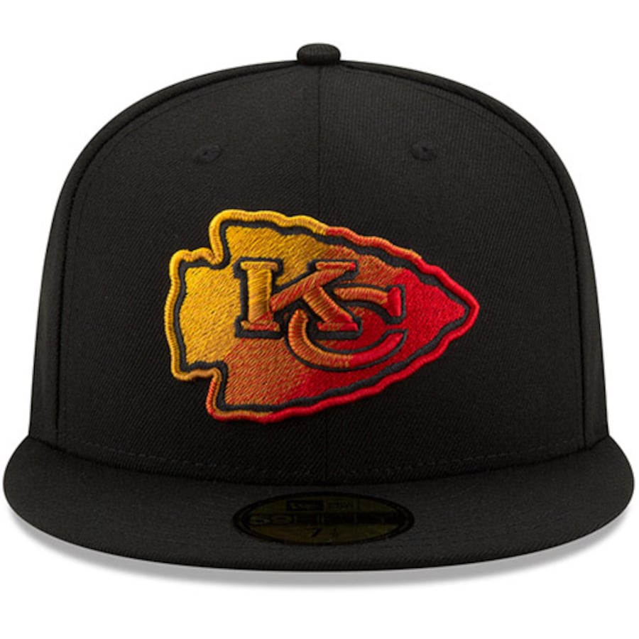 New Era Black Kansas City Chiefs Color Dim 59FIFTY Fitted Hat