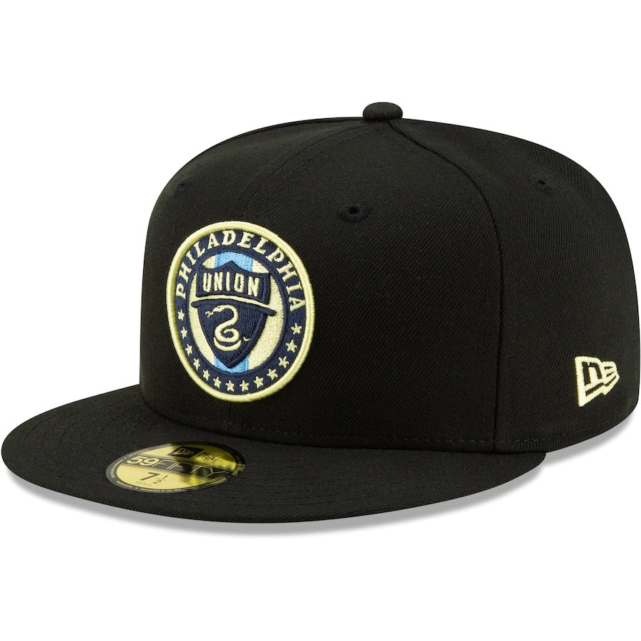 New Era Philadelphia Union Black Primary Logo 59FIFTY Fitted Hat