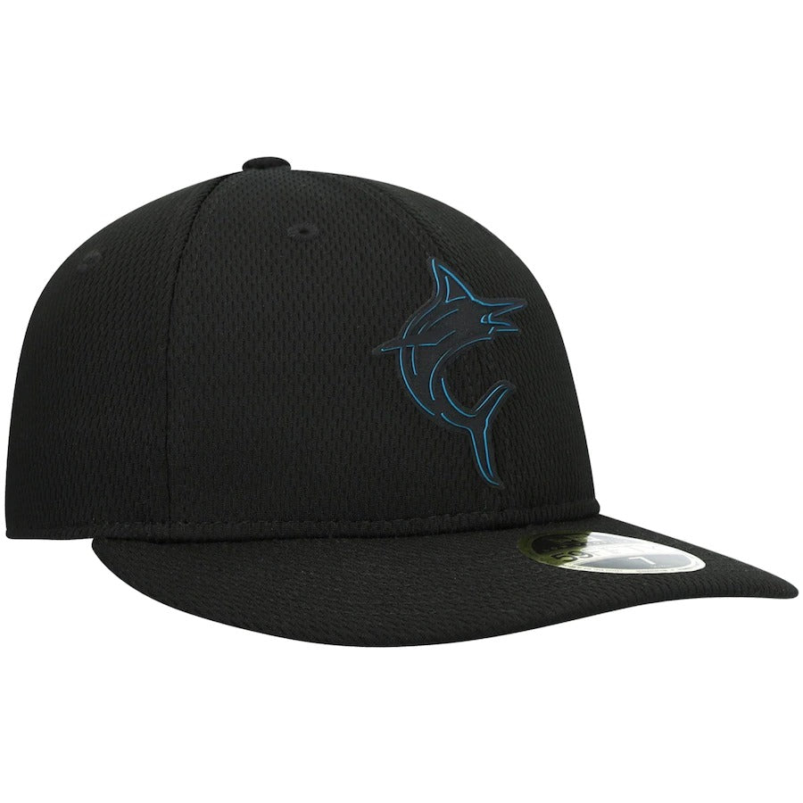 New Era Black Miami Marlins Clubhouse Team Low Profile 59FIFTY Fitted Hat