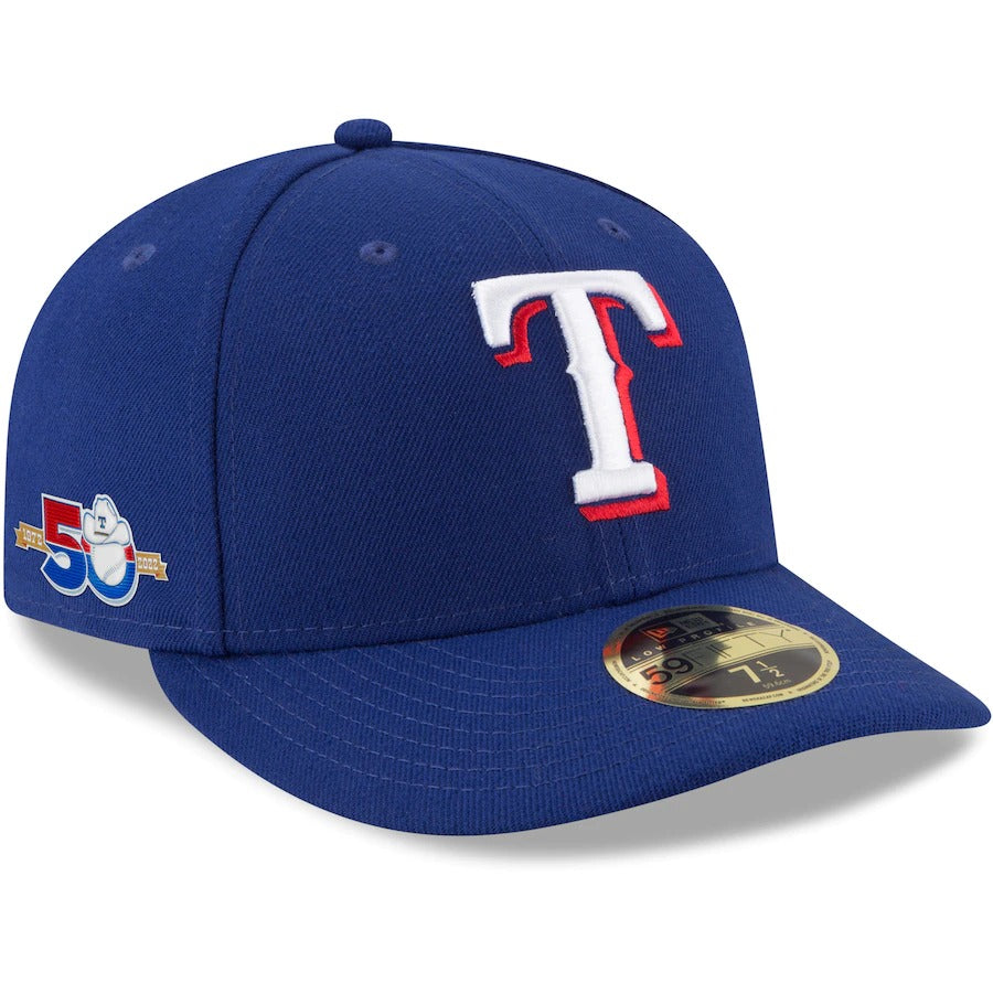 New Era Texas Rangers Royal Authentic Collection On-Field 50th Anniversary Low Profile 59FIFTY Fitted Hat