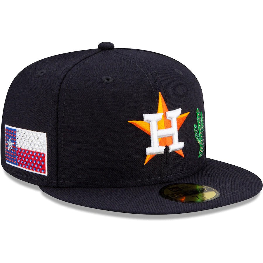 New Era Navy Houston Astros Crystal Icons Rhinestone 59FIFTY Fitted Hat