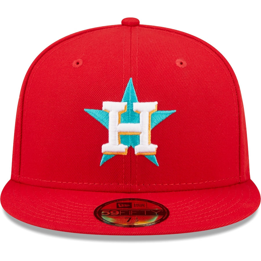 New Era Houston Astros 50th Anniversary Scarlet/Teal Undervisor 2022 59FIFTY Fitted Hat