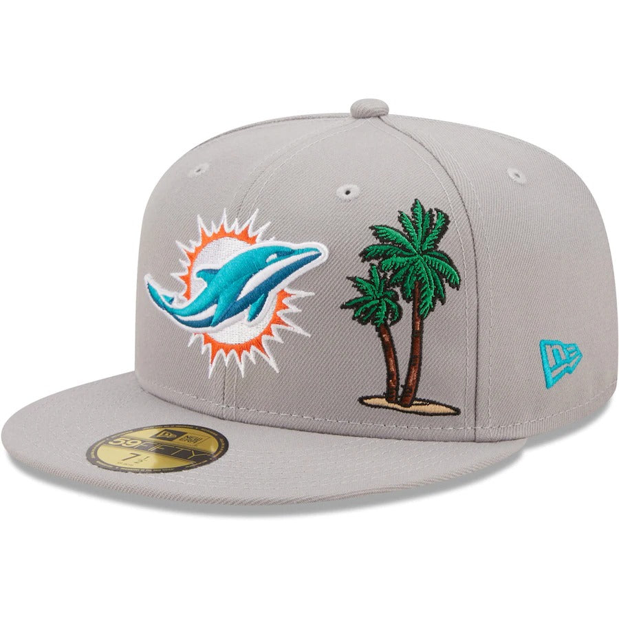 New Era Miami Dolphins Gray City Describe 59FIFTY Fitted Hat