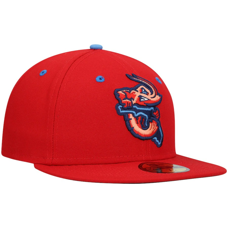 New Era Jacksonville Jumbo Shrimp Red Authentic Collection Team Alternate 59FIFTY Fitted Hat