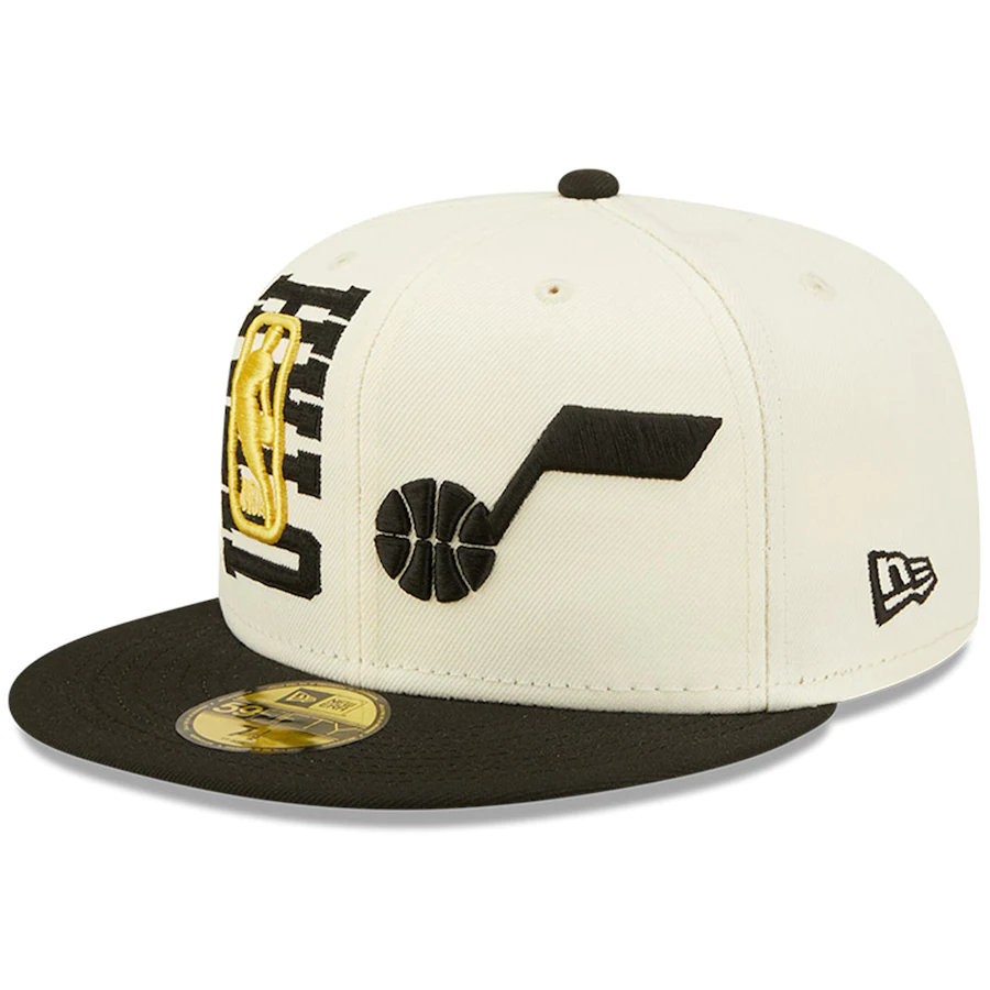 New Era Utah Jazz Cream/Black 2022 NBA Draft 59FIFTY Fitted Hat