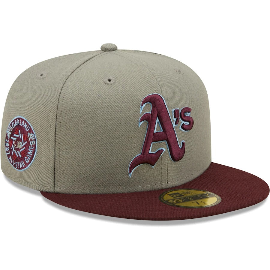 New Era Oakland Athletics Gray/Maroon 1987 All-Star Game Blue Undervisor 59FIFTY Fitted Hat