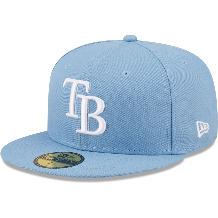 New Era Tampa Bay Rays Sky Blue Logo White 59FIFTY Fitted Hat