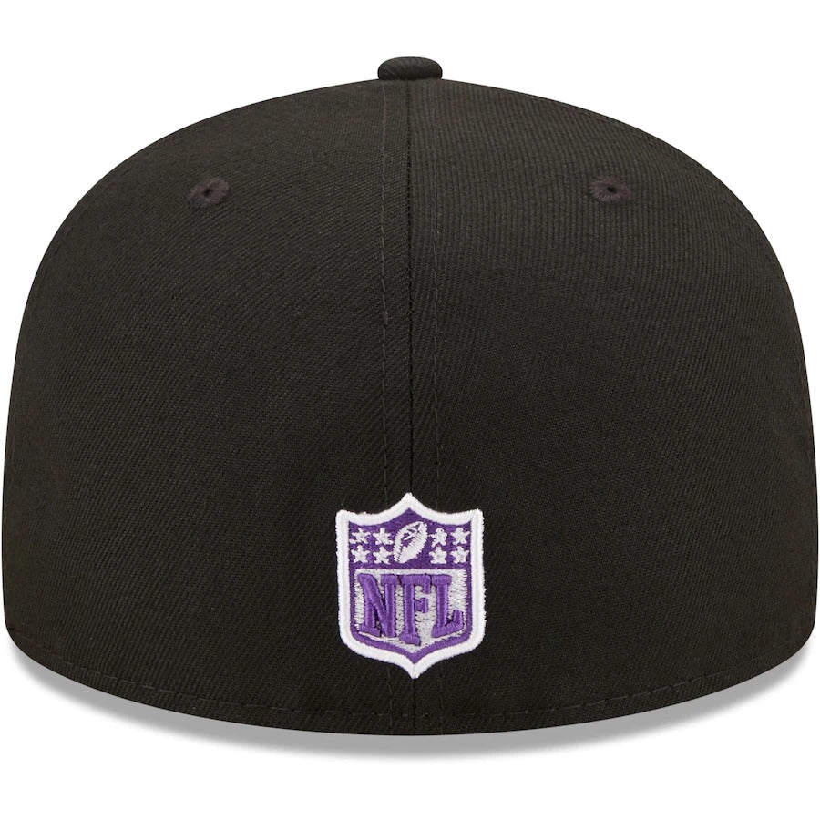 New Era Black Minnesota Vikings 45th Anniversary Patch 59FIFTY Fitted Hat