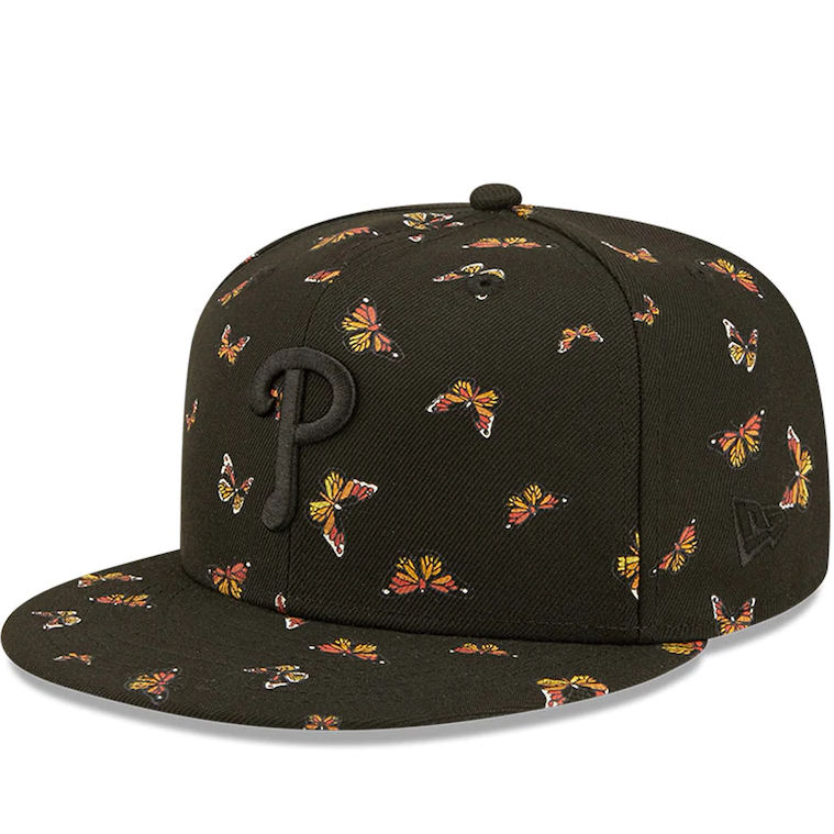 New Era Philadelphia Phillies Black Flutter 59FIFTY Fitted Hat