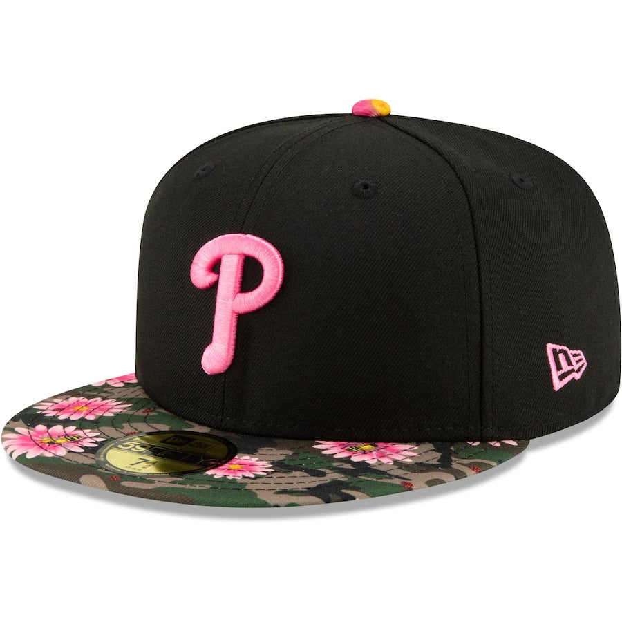 New Era Black Philadelphia Phillies Floral Morning 59FIFTY Fitted Hat