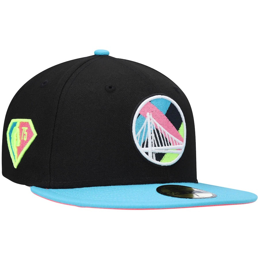 New Era Golden State Warriors Black/Teal Vice City 59FIFTY Fitted Hat