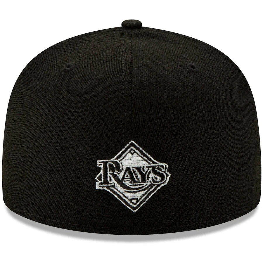 New Era Black Tampa Bay Rays Monochrome Logo Elements 59FIFTY Fitted Hat