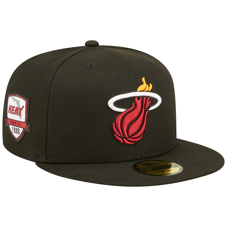 New Era Miami Heat Black City Side 59FIFTY Fitted Hat