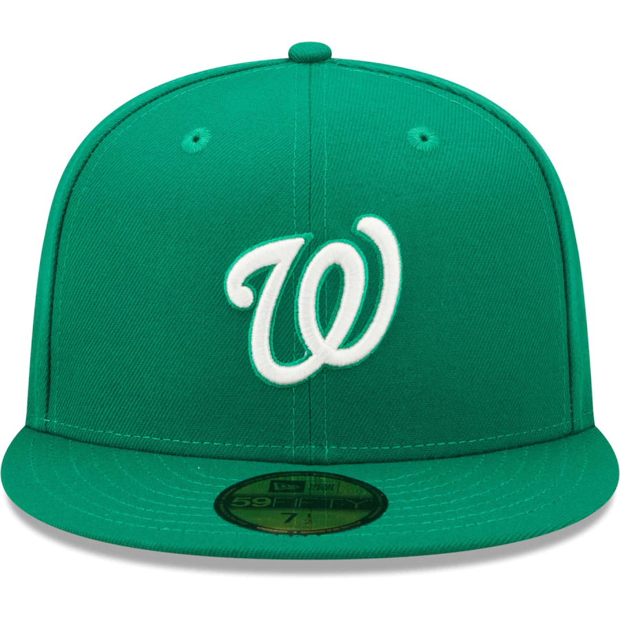 New Era Washington Nationals Kelly Green Logo White 59FIFTY Fitted Hat