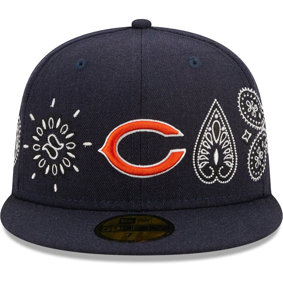New Era Chicago Bears Navy Bandana 59FIFTY Fitted Hat