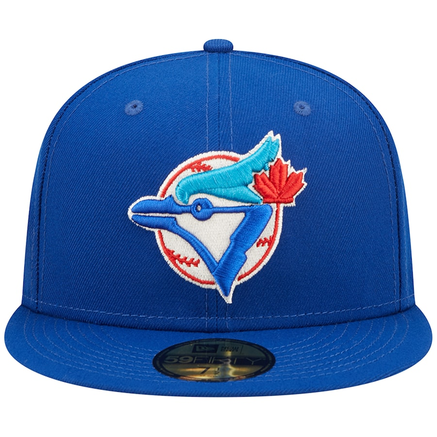 New Era Toronto Blue Jays Royal Pop Sweatband Undervisor 1992 MLB World Series Cooperstown Collection 59FIFTY Fitted Hat