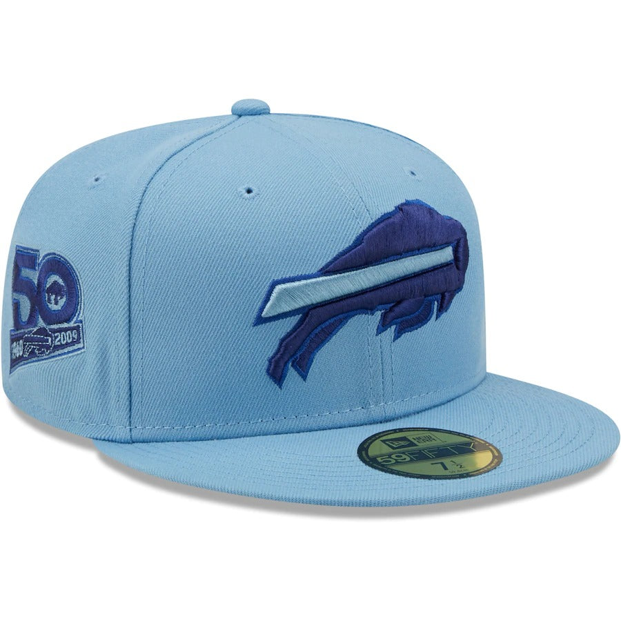 New Era Light Blue Buffalo Bills 50 Years The Pastels 59FIFTY Fitted Hat
