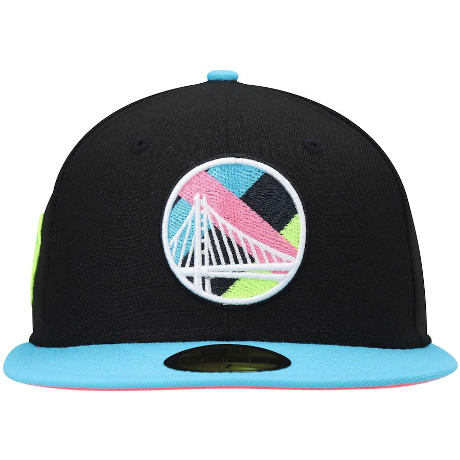 New Era Golden State Warriors Black/Teal Vice City 59FIFTY Fitted Hat