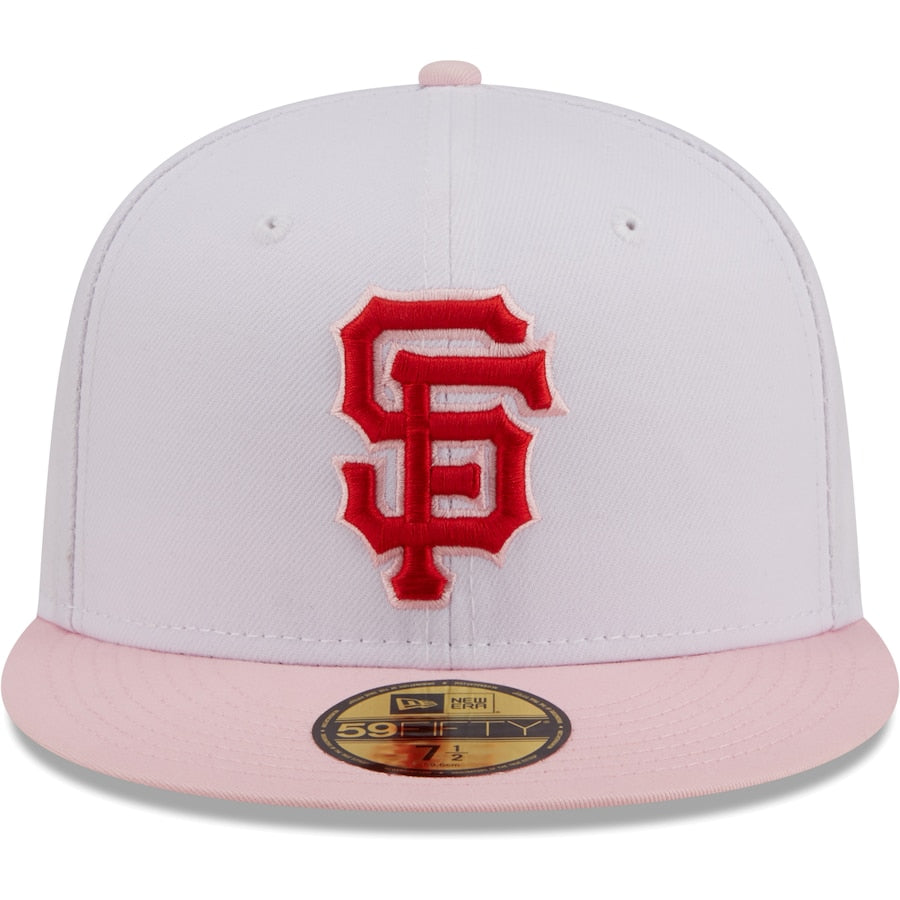 New Era San Francisco Giants White/Pink Scarlet Undervisor 59FIFTY Fitted Hat
