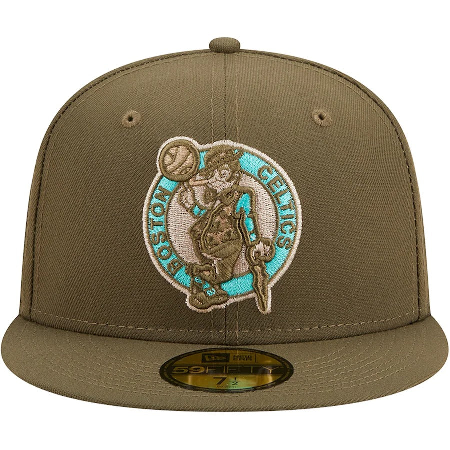 New Era Boston Celtics Olive Army 59FIFTY Fitted Hat