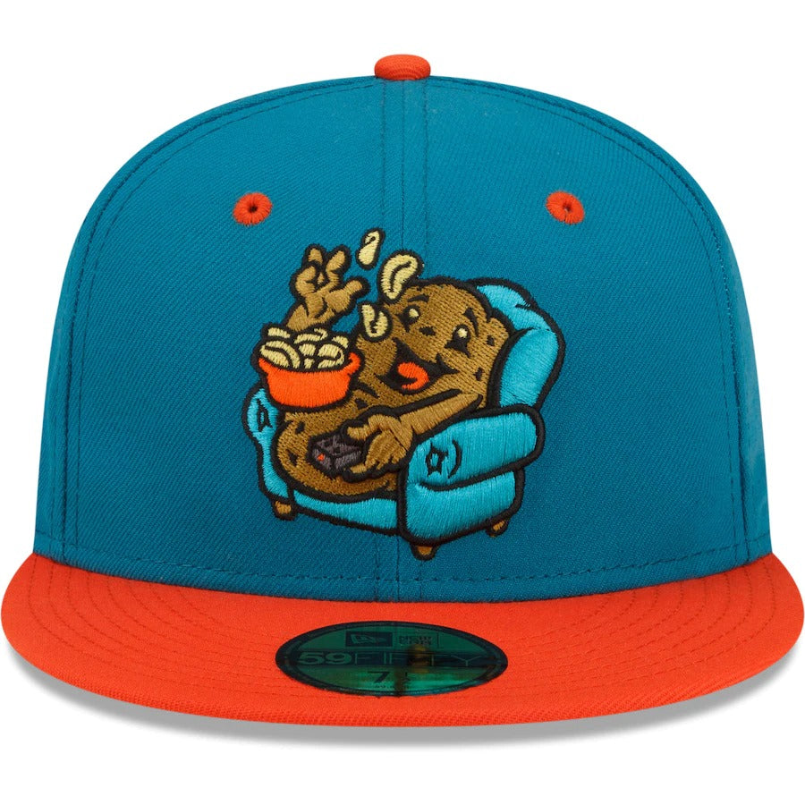 New Era Hickory Crawdads Teal/Orange Theme Night 59FIFTY Fitted Hat