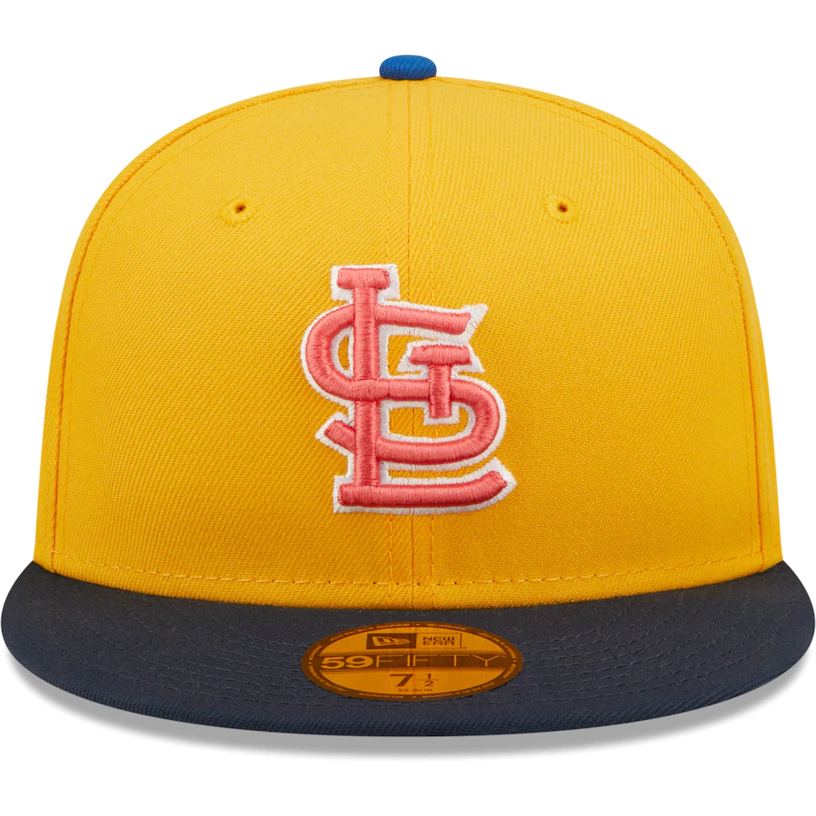 New Era St. Louis Cardinals Gold/Azure 125th Anniversary Undervisor 59FIFTY Fitted Hat