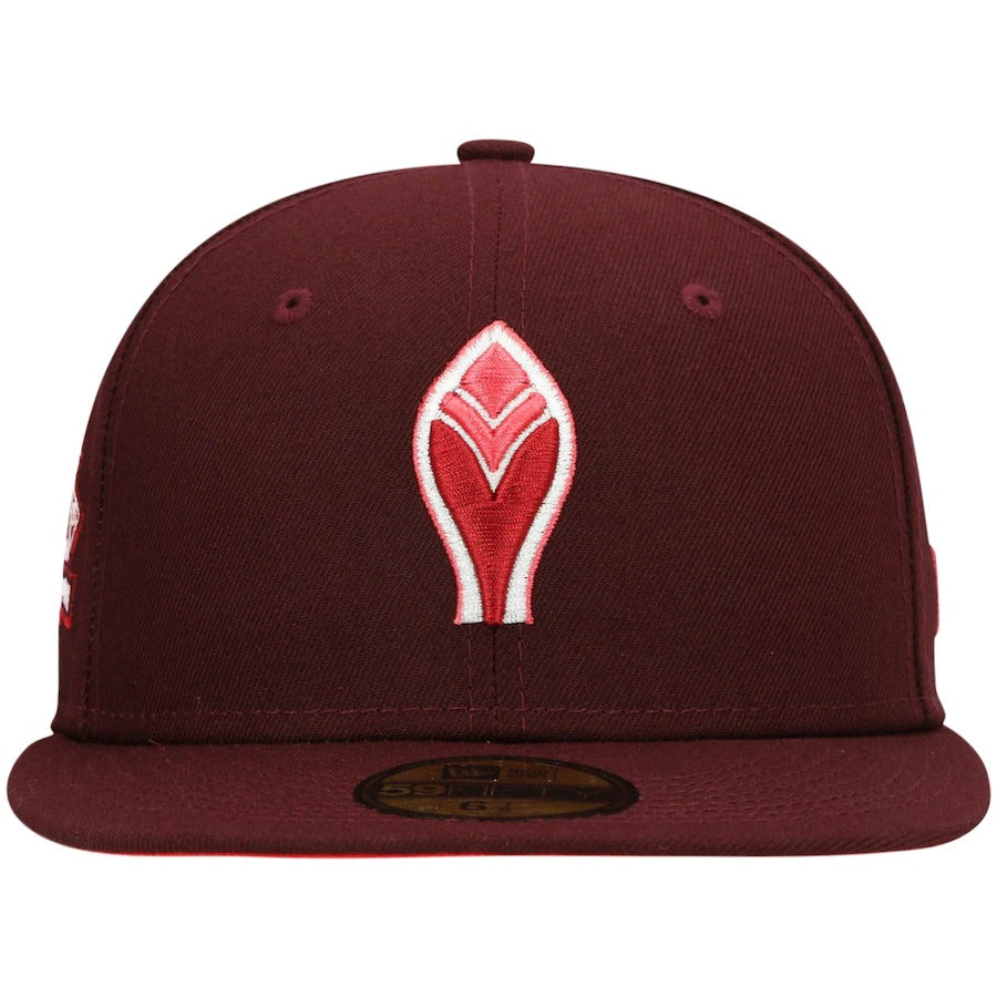 New Era Atlanta Braves Maroon 150th Anniversary Color Fam Lava Red Undervisor 59FIFTY Fitted Hat