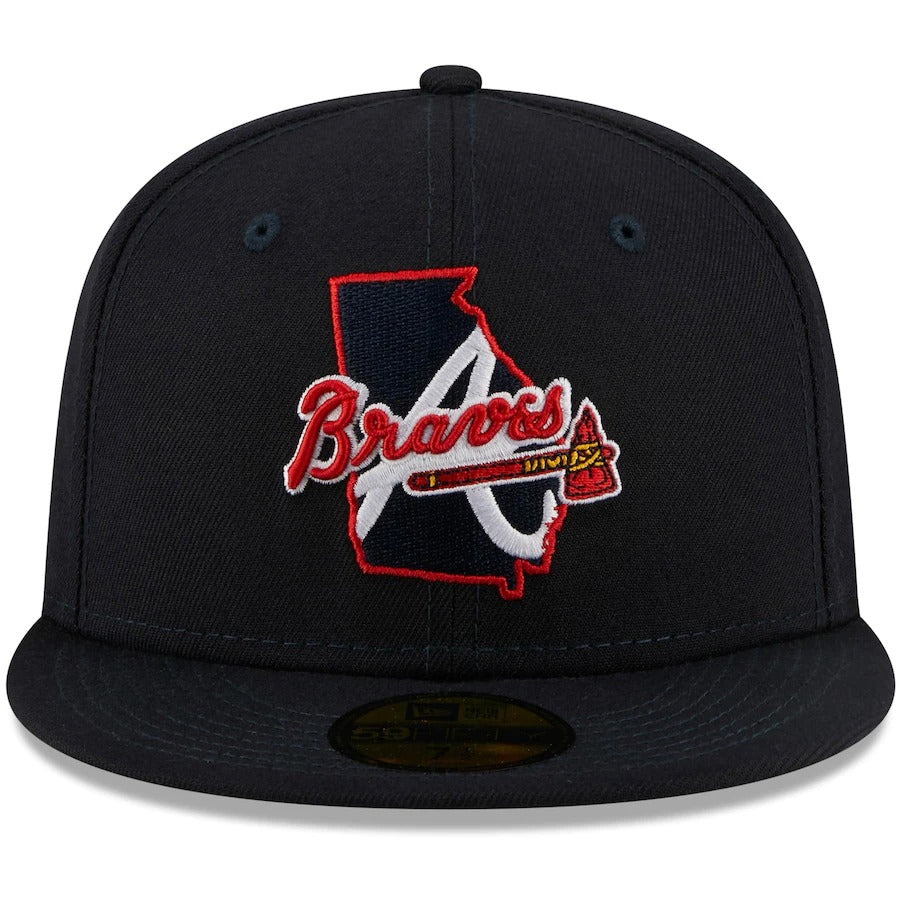 New Era Navy Atlanta Braves Local II 59FIFTY Fitted Hat
