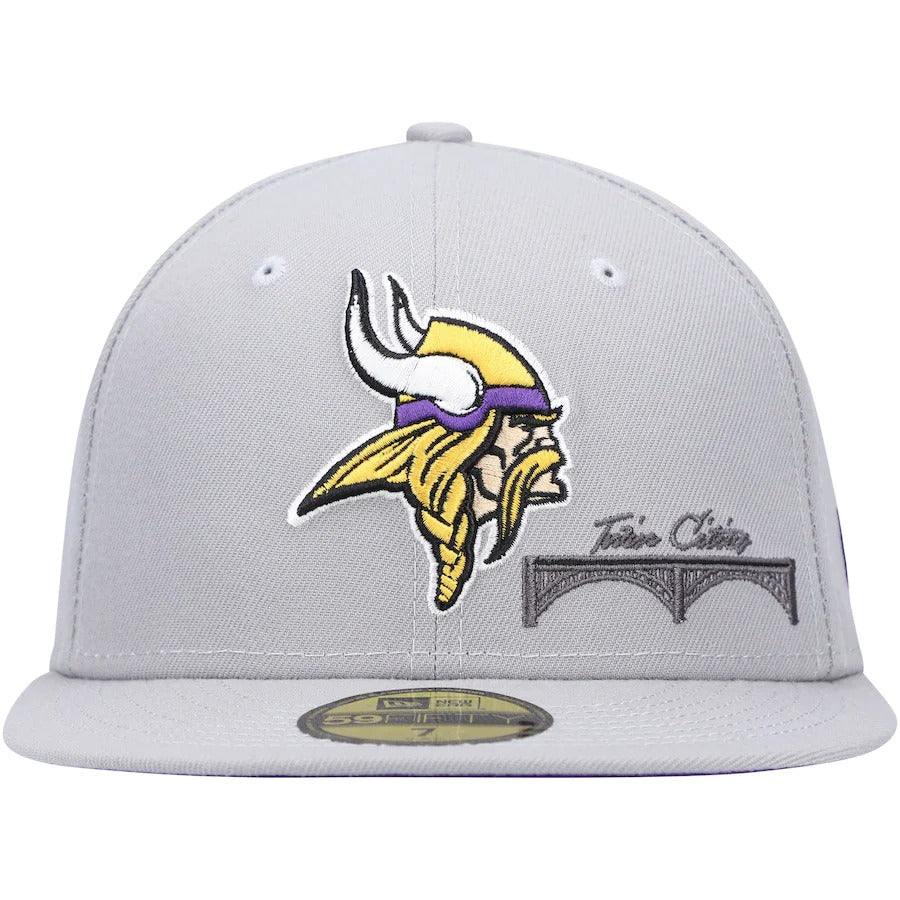 New Era Minnesota Vikings Gray City Describe 59FIFTY Fitted Hat