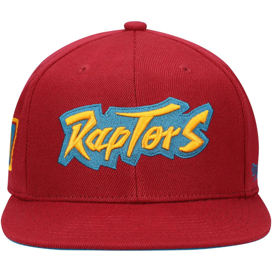 Mitchell & Ness x Lids Toronto Raptors Red 50th Anniversary Hardwood Classics Northern Lights Fitted Hat