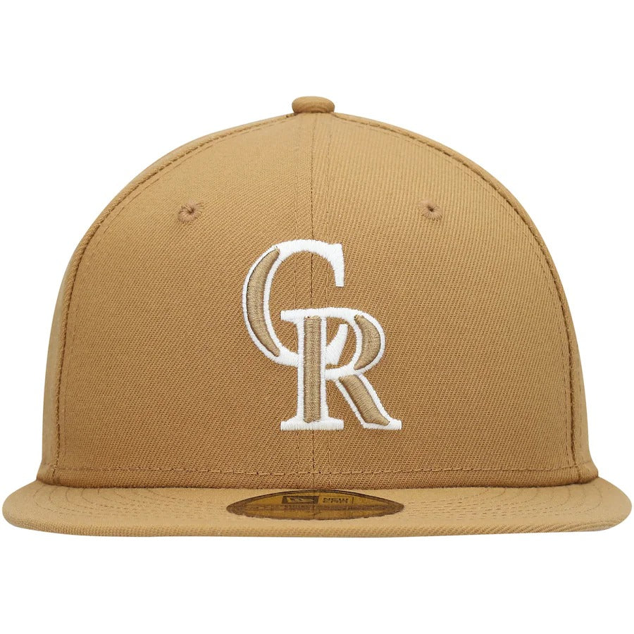 New Era Tan Colorado Rockies Wheat 59FIFTY Fitted Hat